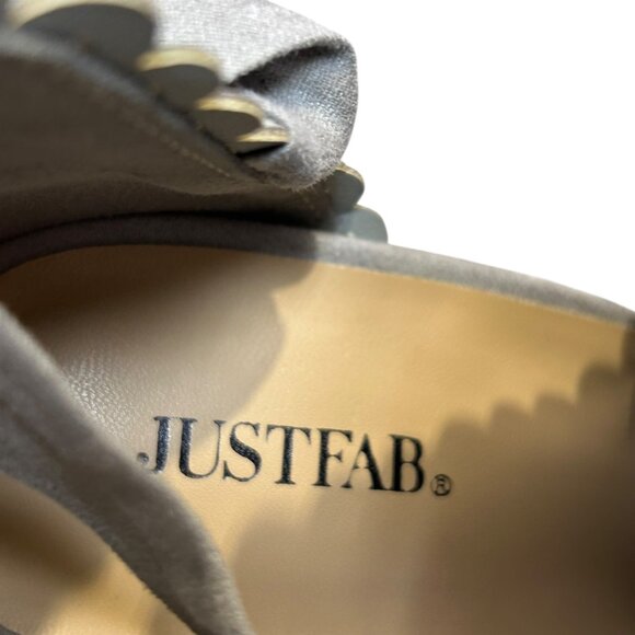 JustFab Just For Fun Gray Heel Sandals - Picture 9 of 9
